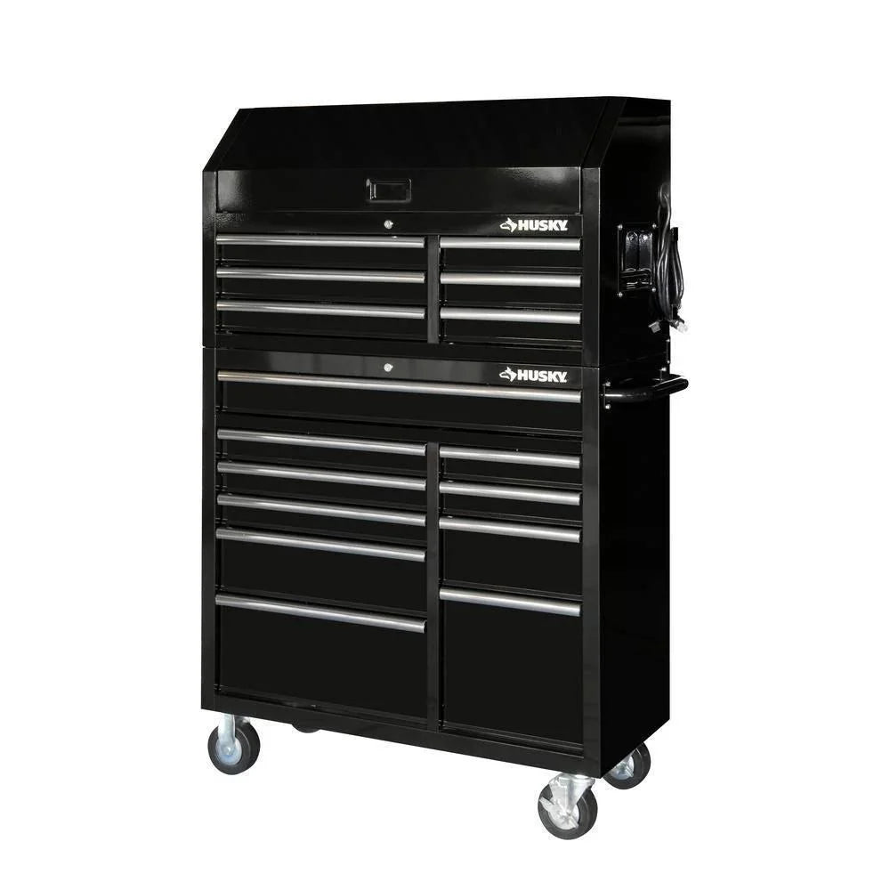 41 in. 16-Drawer Tool Chest and Cabinet Combo in Gloss Black - image 1