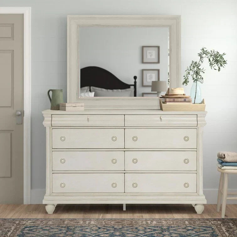 8 Drawer 64'' W Double Dresser With Mirror