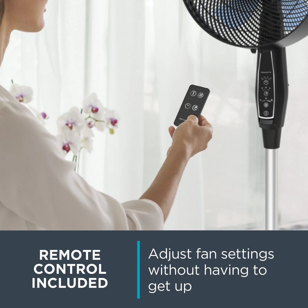 Rowenta Turbo Silence Standing Floor Fan with Remote, 53 Inch, Portable, 5 Speeds, VU5670 - image 19