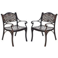 24Pcs All Weather Cast Aluminum Chairs With Armrests Amp Curved Seats Outdoor Dining Chairs Patio Bistro Armchairs - Comforta