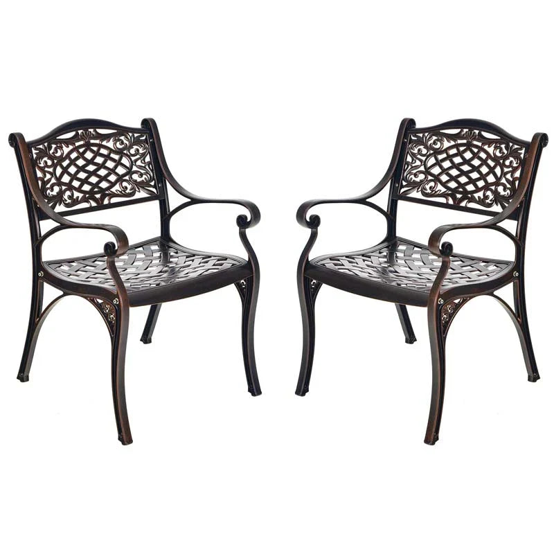 24Pcs All Weather Cast Aluminum Chairs With Armrests Amp Curved Seats Outdoor Dining Chairs Patio Bistro Armchairs - Comforta