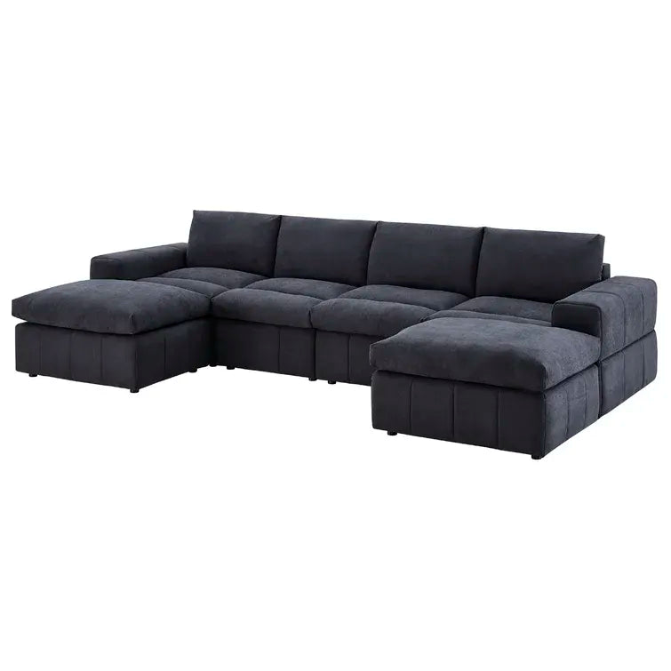 134" Wide Reversible Modular Sectional with Ottoman
