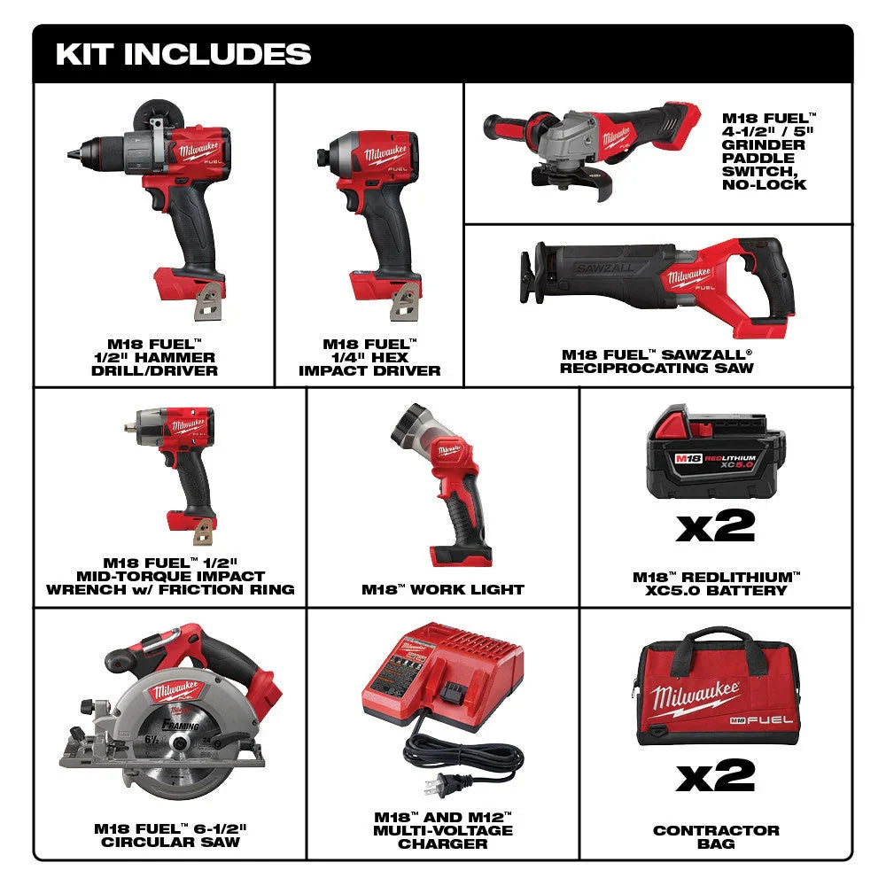 FUEL Lithium-Ion Brushless Cordless 7 Tool Combo Kit 5.0 Ah 18V M18 - image 9