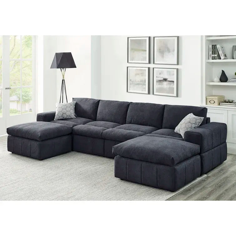 134" Wide Reversible Modular Sectional with Ottoman