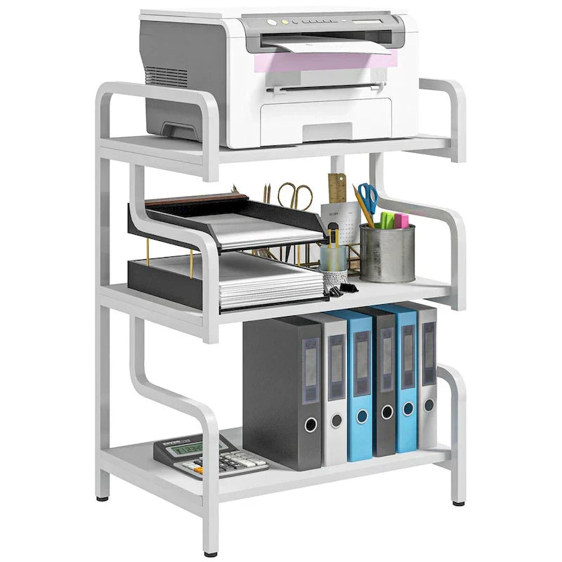 HOMCOM Industrial 3-Tier Printer Stand with Storage - Versatile Metal Rack for Home Office - image 3