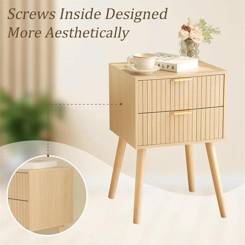 Modern Mid-Century Nightstand with Dual Drawers - image 2