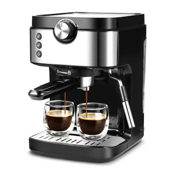 Steam Espresso Machine, Latte and Cappuccino Maker with Milk Frother, 20 Bar Italian Pump, Automatic Setting of Coffee Volume