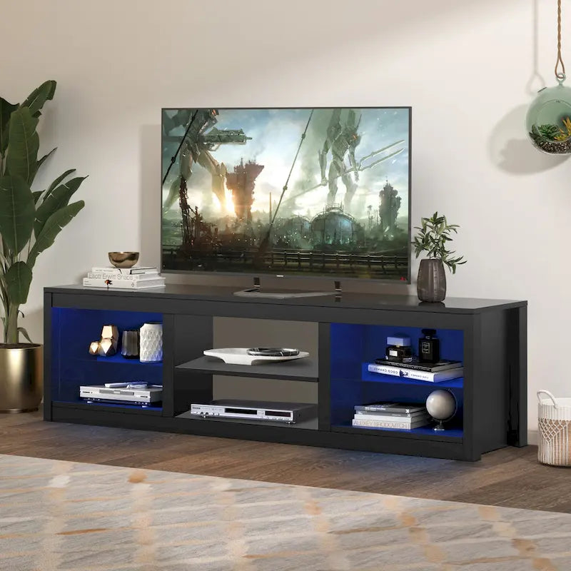 66-Inch Contemporary RGB LED TV Stand Console for TVs Up to 75 Inches - image 1