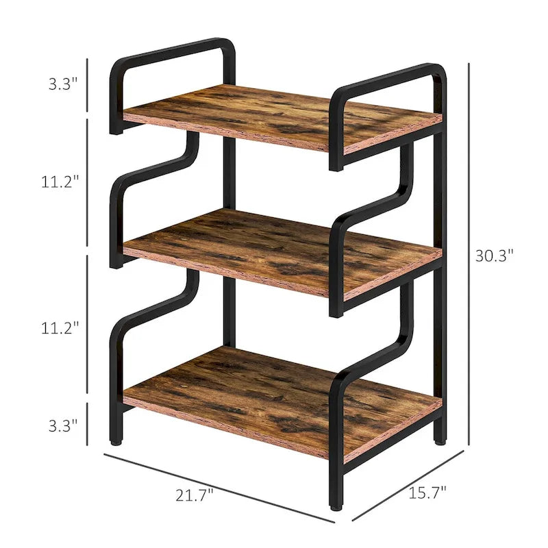 HOMCOM Industrial 3-Tier Printer Stand with Storage - Versatile Metal Rack for Home Office - image 26