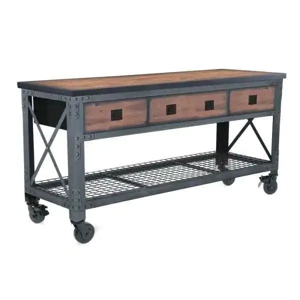 Building Products 72 in. 3-Drawers Rolling Industrial Workbench and Wood Top - image 1