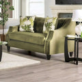 Olie Green Solid Wood Padded Loveseat - Transitional Style by Furniture of America - image 1