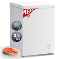 JIEJIA Compact Freezer 3.5 cu ft Environmental Chest Freezer, Mini Freezer with 7 Gear Adjustable Temperature, Removable Storage Basket, Energy Saving, White - image 1
