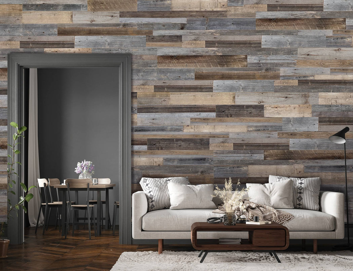 Style Selections 2" x 4' L Natural Real Reclaimed Barnwood Spruce Pine Fir Wall Plank - Each 51014 - image 1
