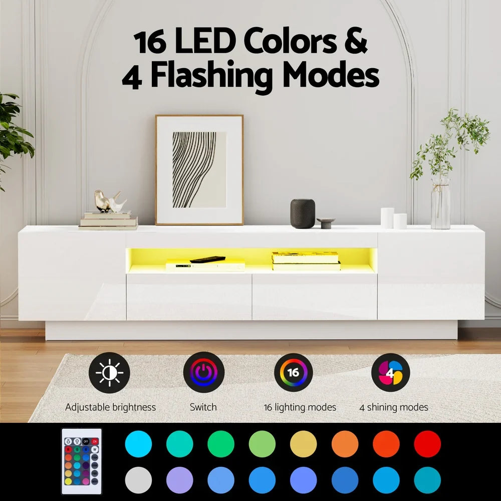 Artiss TV Unit Entertainment Unit Storage Drawer RGB LED 180cm White - image 6