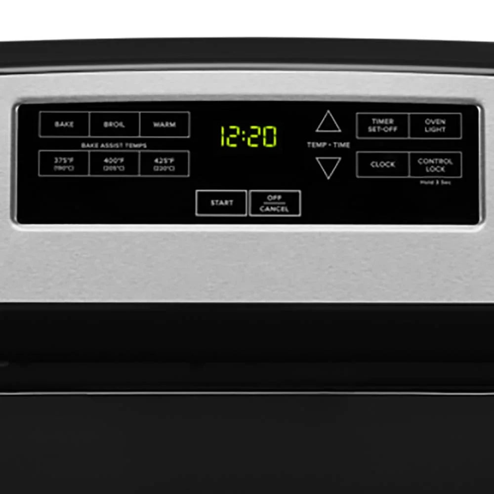 Amana? Brand New Model - AER6303MMS 30-inch Electric Range with 4.8 Cu ft oven. - assembled product Depth: 27.5- - assembled product height: 46.08- - assembled product Width: 30- - image 4