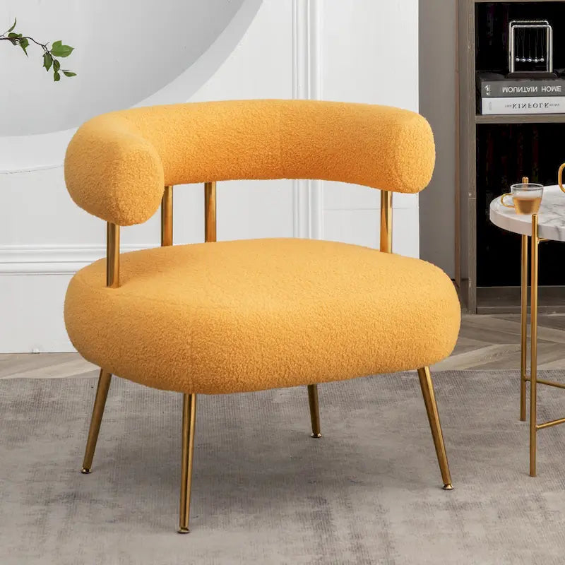 SEYNAR Contemporary Glam Upholstered Open-Back Accent Chair with Gold Legs - image 33