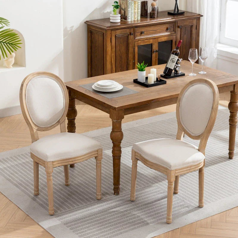 Set of 2 French Oval Back Dining Chairs - Elegant Retro Design with Solid Wood Frame - image 30