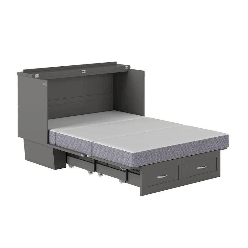 Monroe Full Murphy Bed Chest with 6 Memory Foam Mattress - image 1
