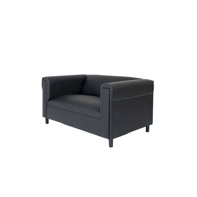 Mid-Century Modern Loveseat Sofa by Coast to Coast - Upholstered Faux Leather with Solid Wood Frame - image 5