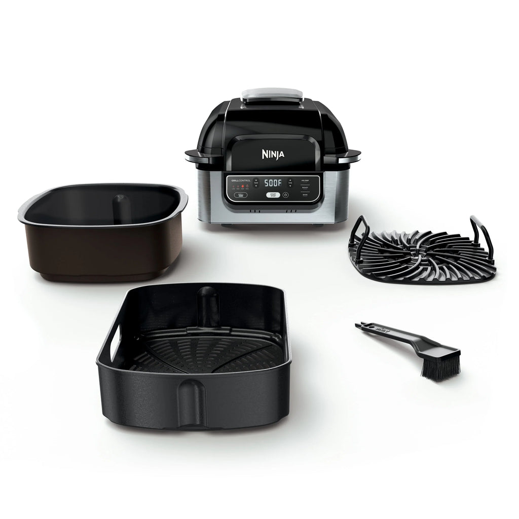 Ninja Foodi 4-in-1 Indoor Grill with 4-qt Air Fryer, Roast, Bake, and Cyclonic Grilling Technology, Black/Stainless AG300 - image 2