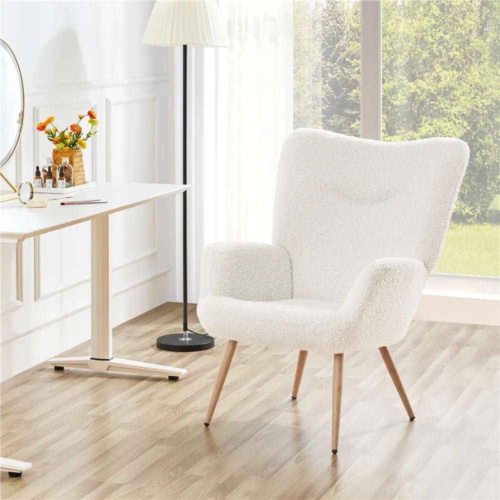 Alden Design Mid-Century Modern Faux Leather Wingback Accent Chair, Brown - image 28