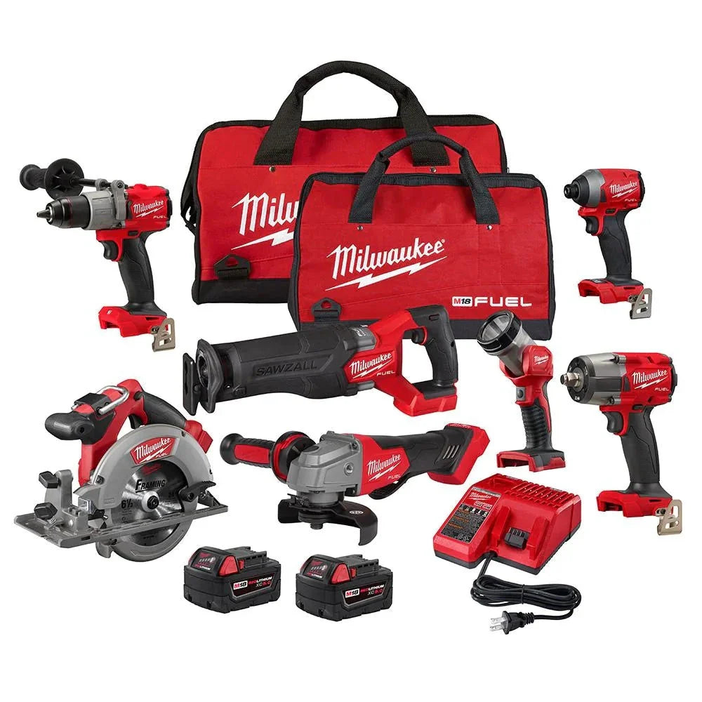 FUEL Lithium-Ion Brushless Cordless 7 Tool Combo Kit 5.0 Ah 18V M18 - image 1