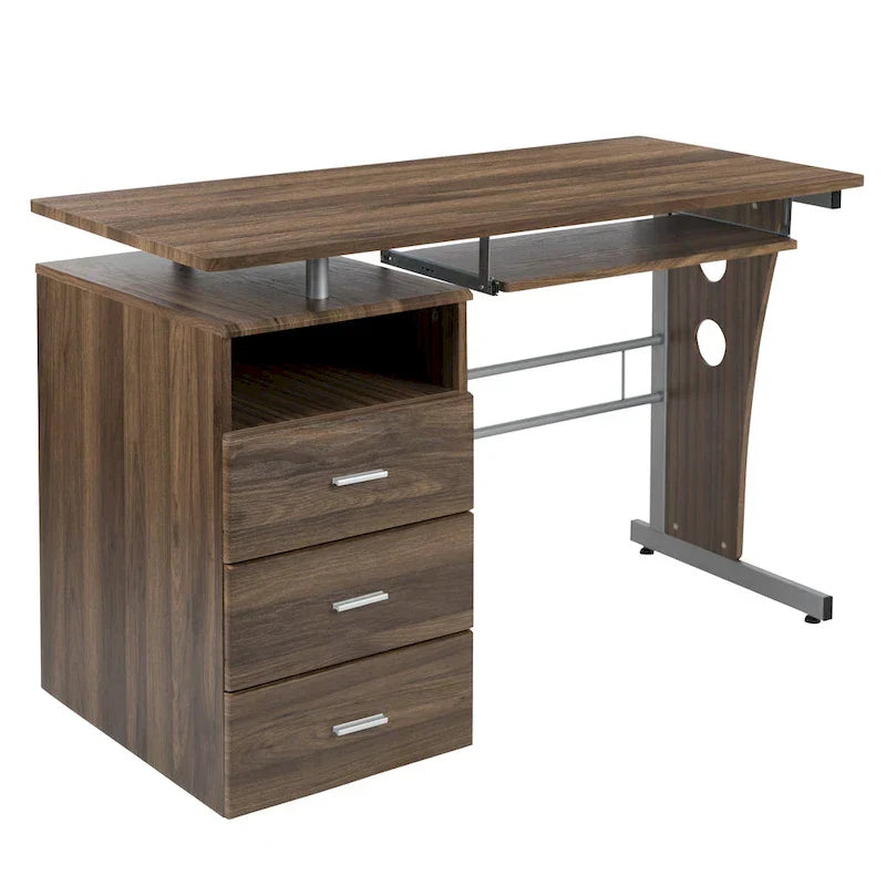 3-Drawer Pedestal Computer Desk with Keyboard Tray - image 17