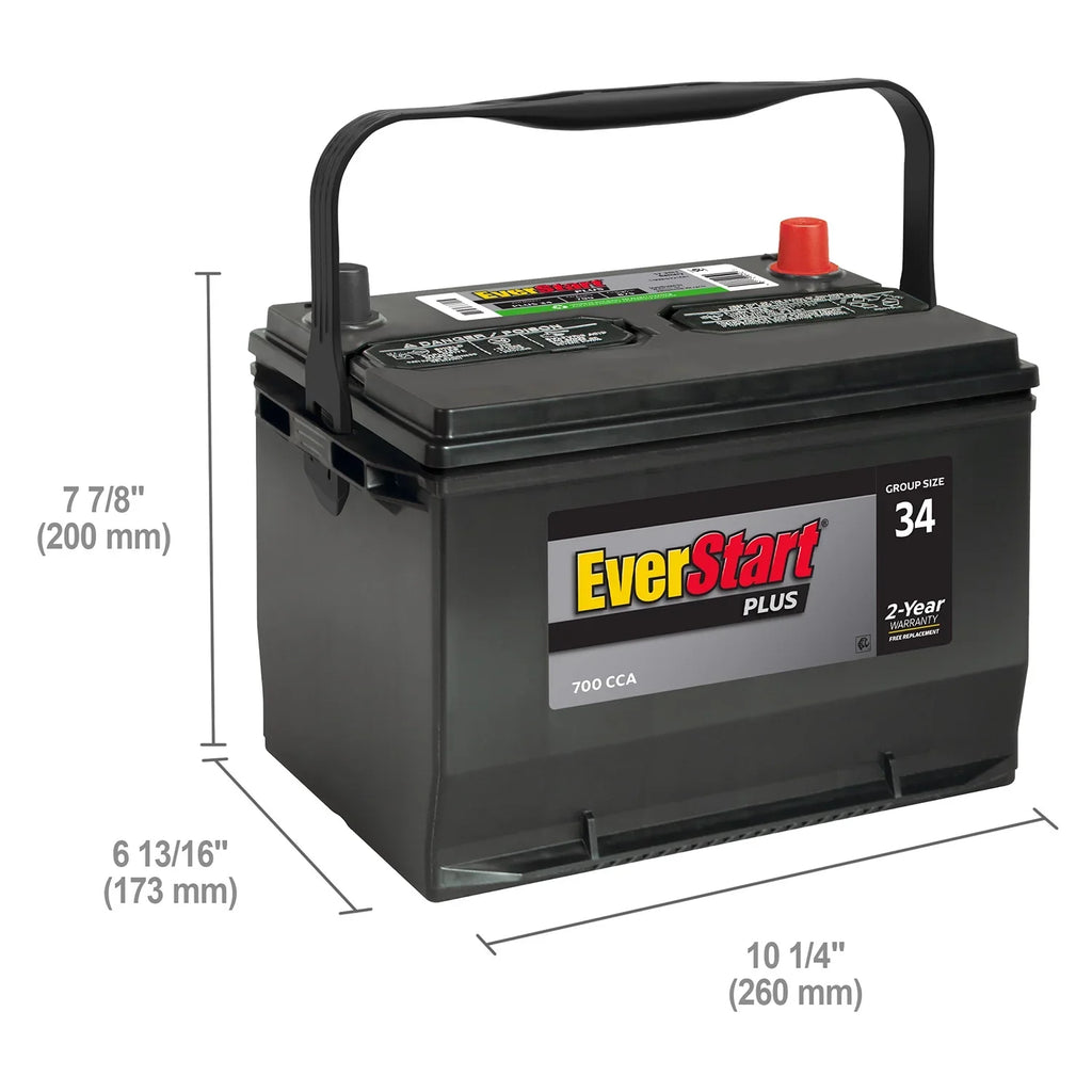 EverStart Plus Lead Acid Automotive Battery, Group Size 34 12 Volt, 700 CCA 120RC - image 3
