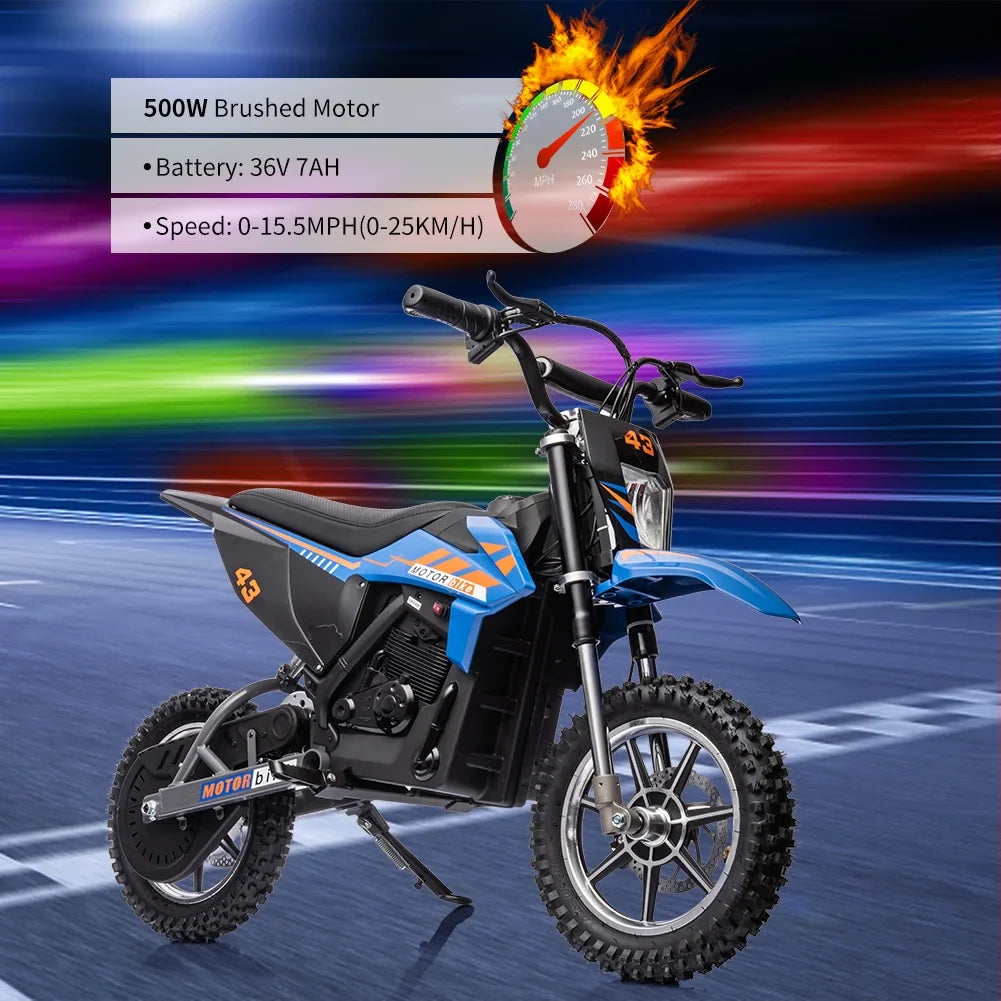 Electric Dirt Bike for Kids,36V Ride on Motorcycle,Up to 15.5MPH,350W Brushless Motor,LED Headlight,Leather Seat,Front and Back Brakes,Electric Motorcycle for Kids Age 8-16,Max Load 175lbs - image 7