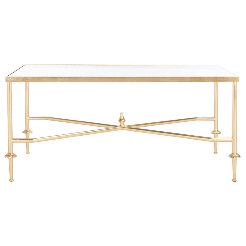 SAFAVIEH Couture Araminta Gold Leaf Coffee Table - Dimensions: 44" W x 24" L x 20.5" H - image 4