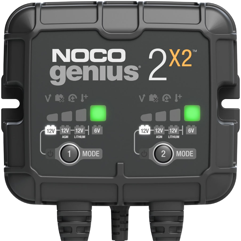 NOCO GENIUS2X2: 2-Bank 4A (2A/Bank) 6V/12V Smart Battery Charger, Maintainer and Desulfator - image 1