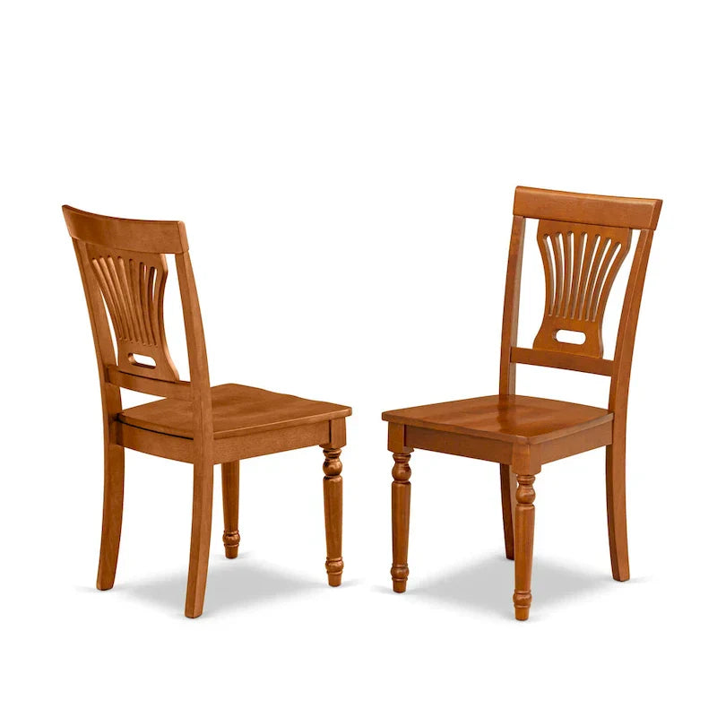 East West Furniture 9-Piece Saddle Brown Kitchen Dining Set - Rectangular Table with 8 Chairs (Various Seat Options) - image 10
