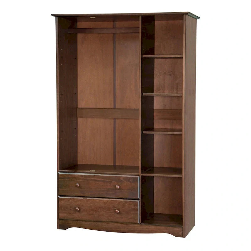 3-Door Wardrobe Armoire - White/Mocha/Java - Solid Wood - image 6