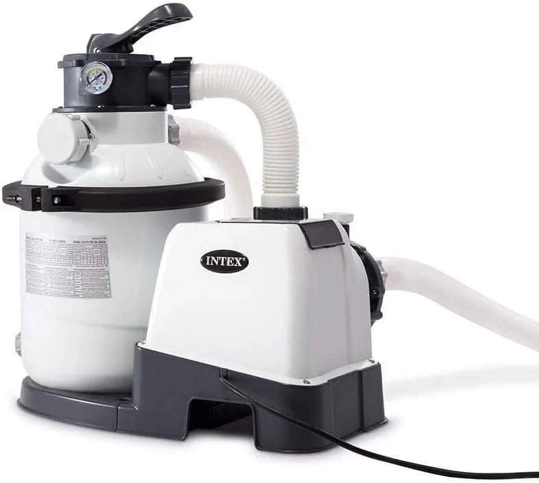 Intex 26651EG Krystal Clear 16 Inch 3,000 GPH Above Ground Pool Sand Filter Pump with Automatic Timer, GFCI, and 6 Function C