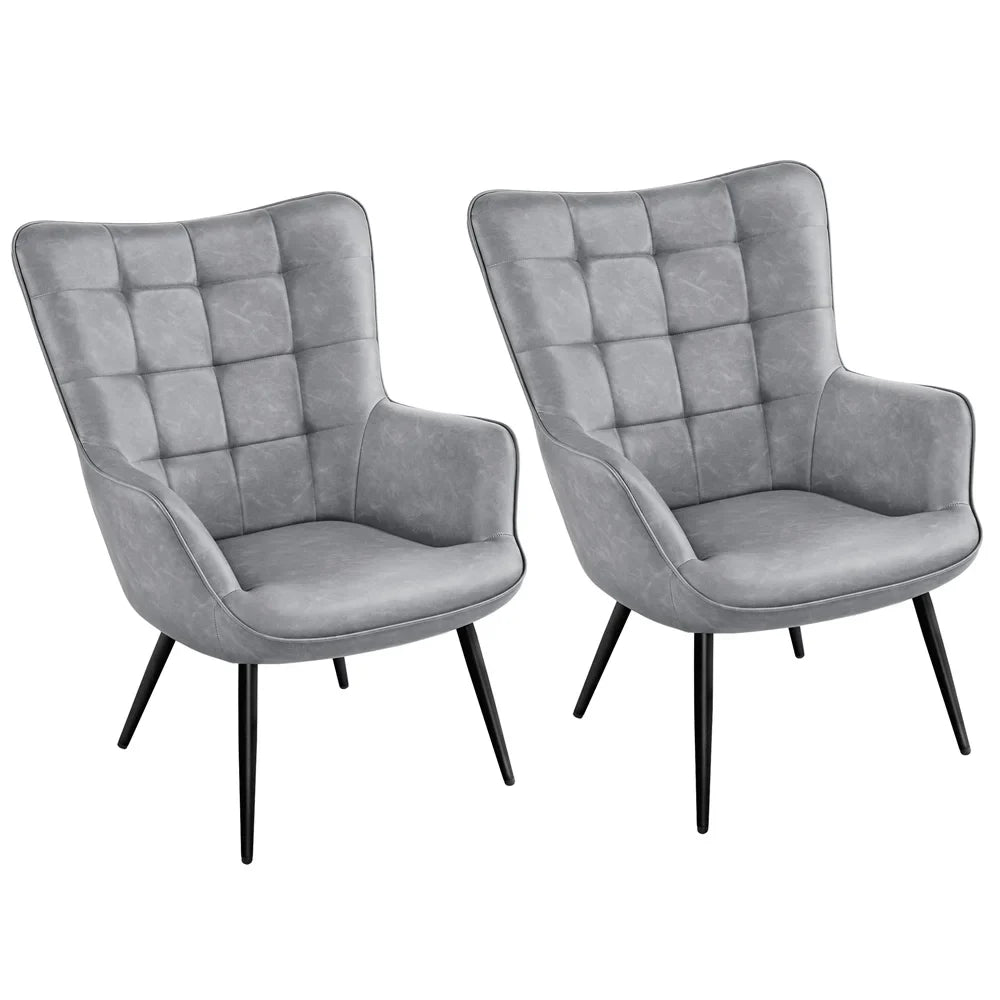 Alden Design Mid-Century Modern Faux Leather Wingback Accent Chair, Brown - image 19