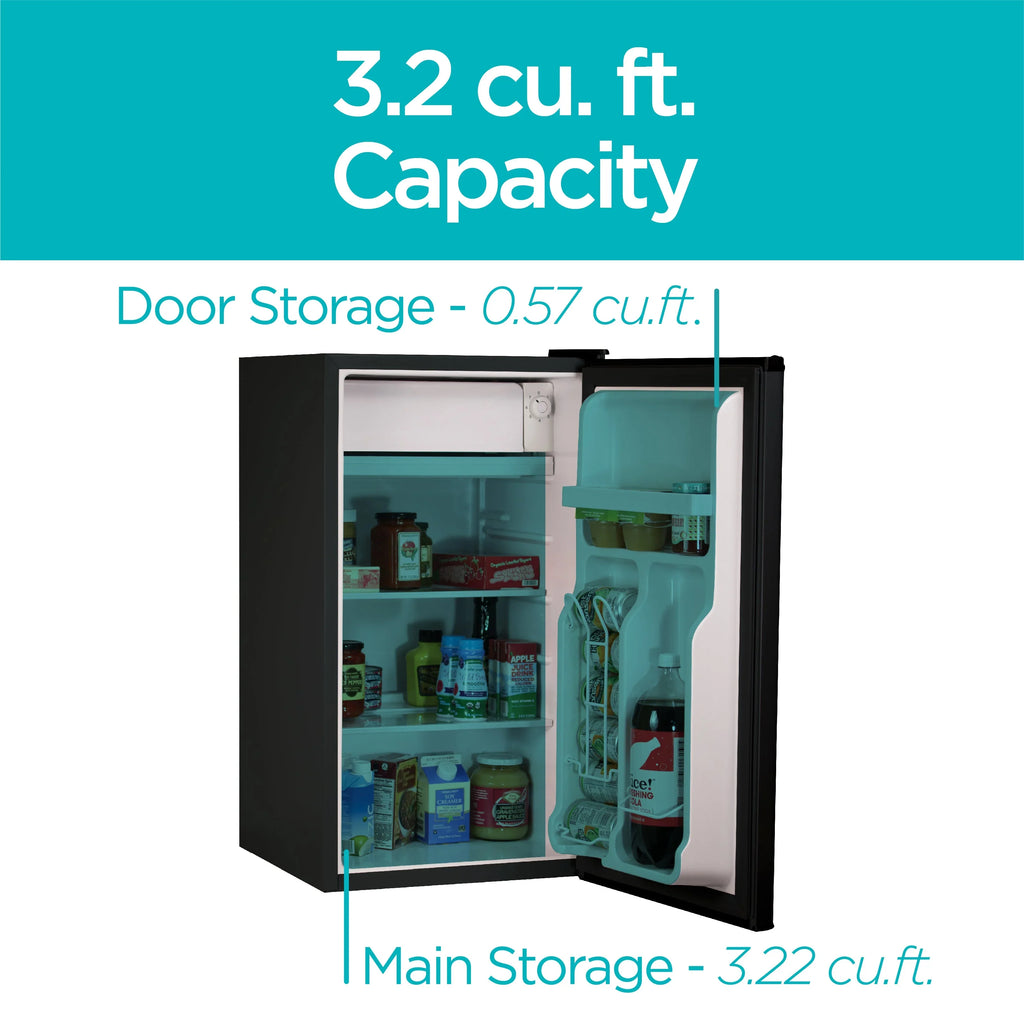BLACK+DECKER BCRK32B Compact Refrigerator & Mini Fridge with Freezer, 3.2 cu. ft., Black - image 5