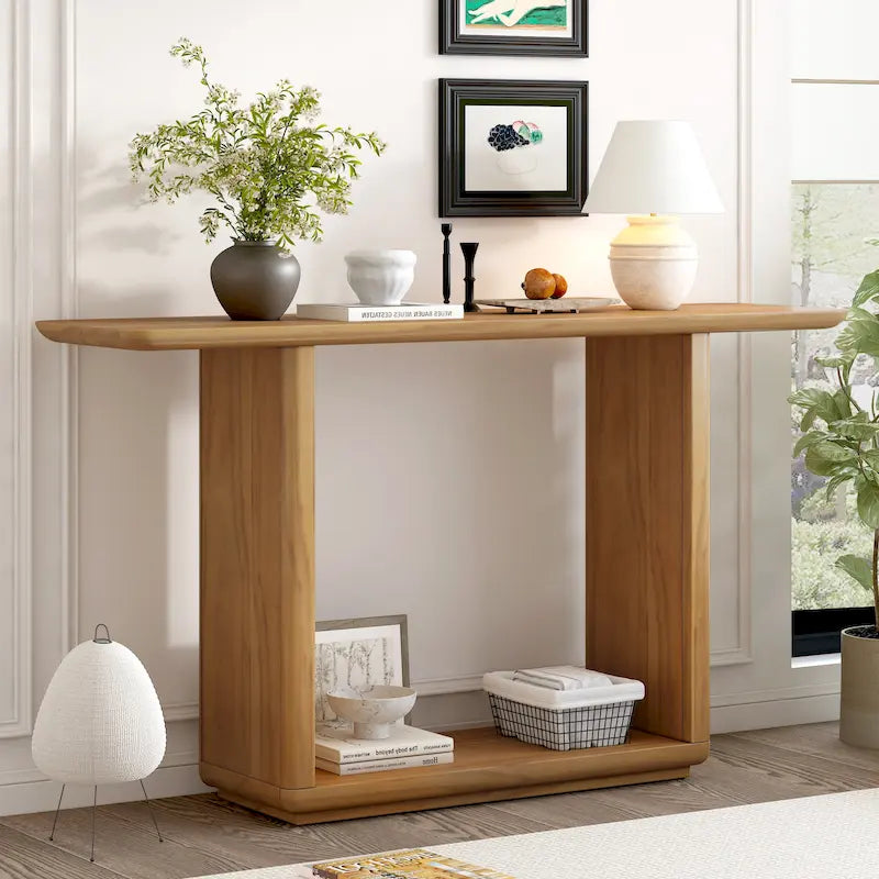 Christopher Knight Home - Mirod Stylish Minimalist Console Table with Curved Corners and U-Base - image 4