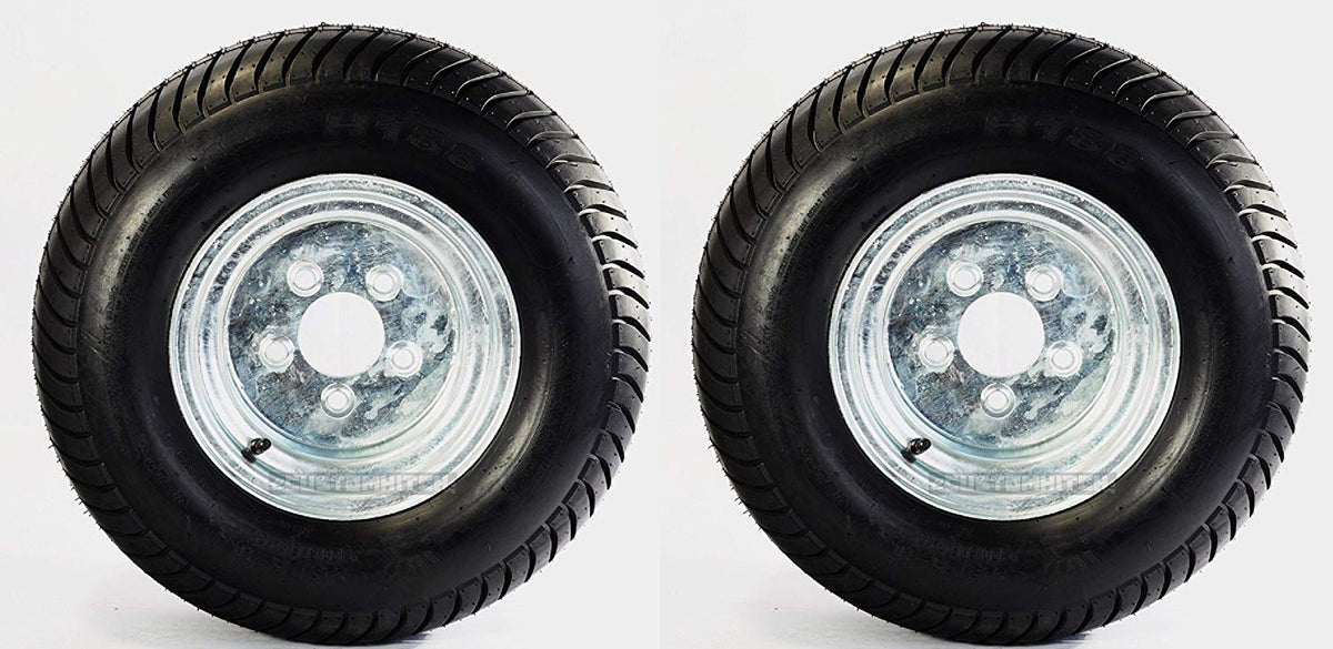 2-Pack Trailer Tire On Rim 20.5X8-10 205/65-10 20.5X8.0-10 5 Lug E Galvanized - image 1