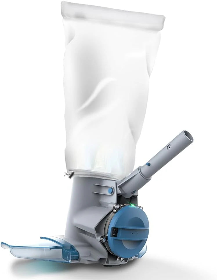 Kokido Cordless Pool Leaf Vacuum, 30 GPM, 75 Min Runtime, Grey & Blue - XV410