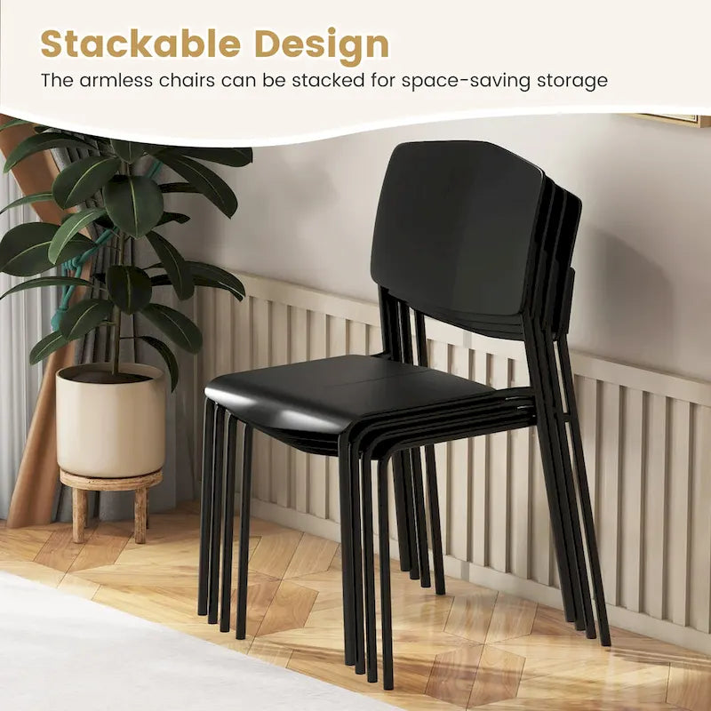 Set of 4 Stackable Dining Chairs with Ergonomic Backrest and Spacious Seat by Gymax - image 11