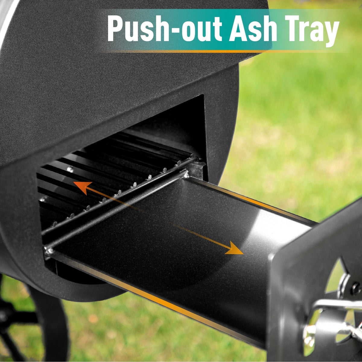 941 Sq.in. Overlarge BBQ Charcoal Grill with Offset Smoker, Black