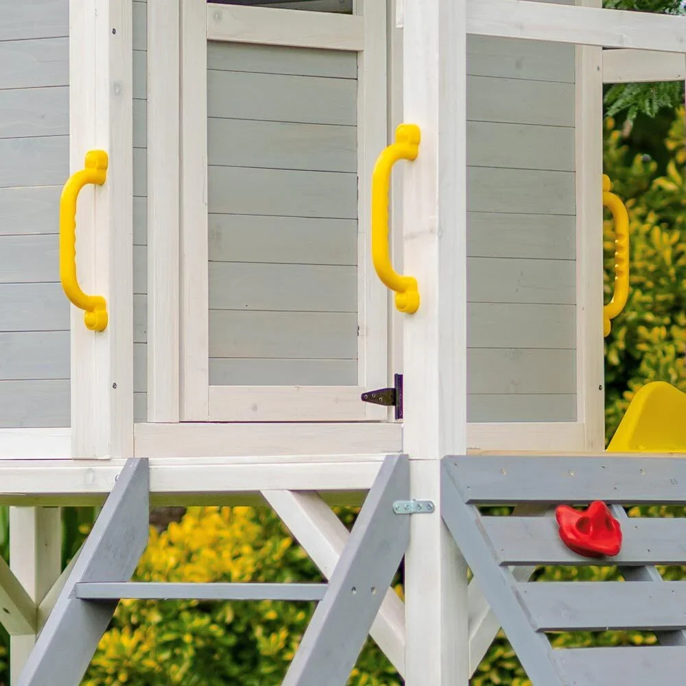 ROVO KIDS Wooden Tower Cubby House with Slide, Sandpit, Climbing Wall, Noughts & Crosses - image 7