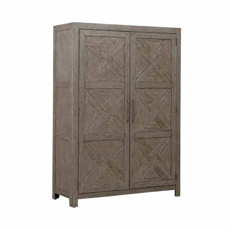 Skyview Lodge Cobblestone Oak Armoire - Spacious Bedroom Storage (54" W x 20" D x 75" H) - image 2