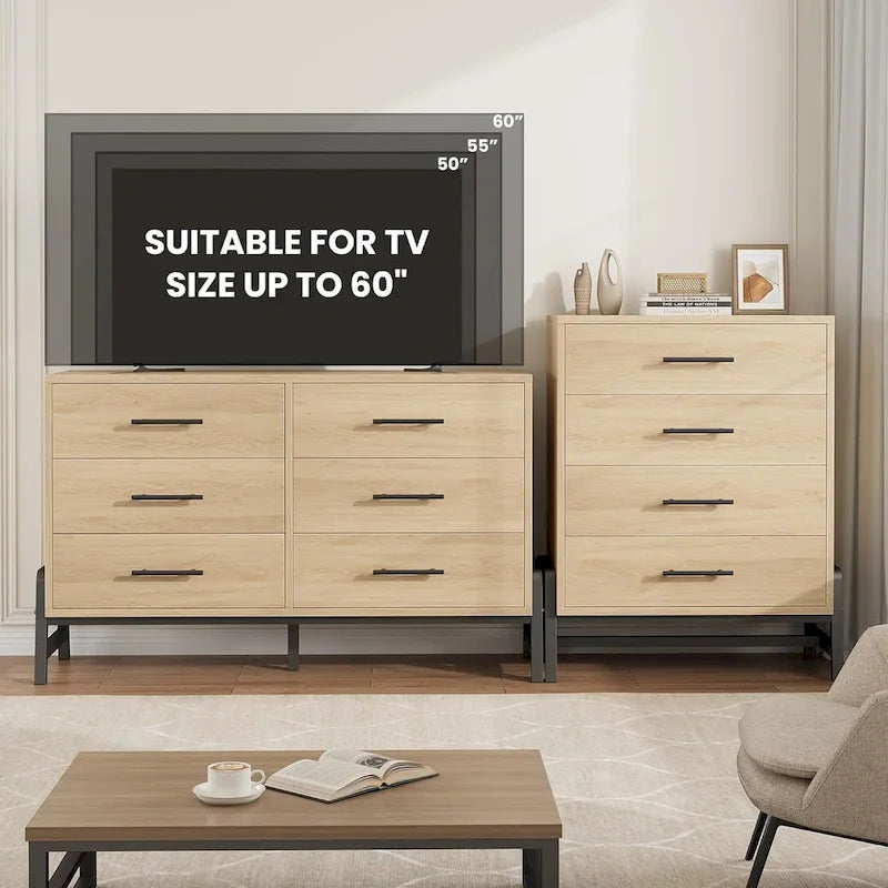 Freestanding 4-Drawer Dresser with Storage - 38.6" Tall - image 7