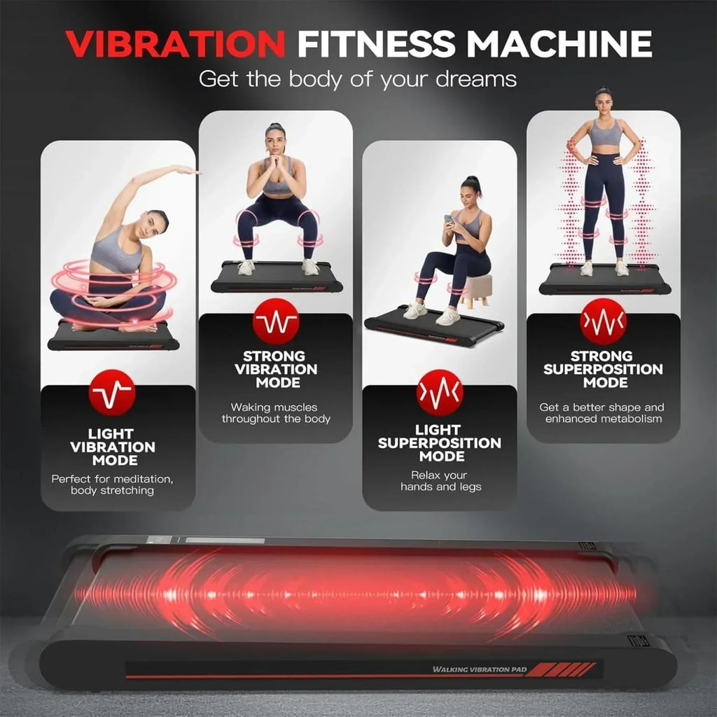 Walking Vibration Pad with APP, 3 in 1 Under Desk Treadmill, 2.5HP Low Noise Walking Treadmill Pad with Remote Control,Portab