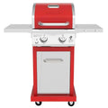 2-Burner Propane Gas Grill, Red 鈥-Stainless Steel, 28,000 BTUs, Compact Design