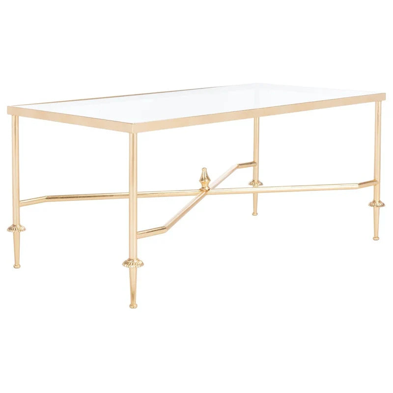 SAFAVIEH Couture Araminta Gold Leaf Coffee Table - Dimensions: 44" W x 24" L x 20.5" H - image 6