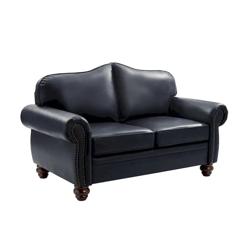Angel Transitional Genuine Leather Sofa with Tufted Backrest by HULALA HOME - image 35