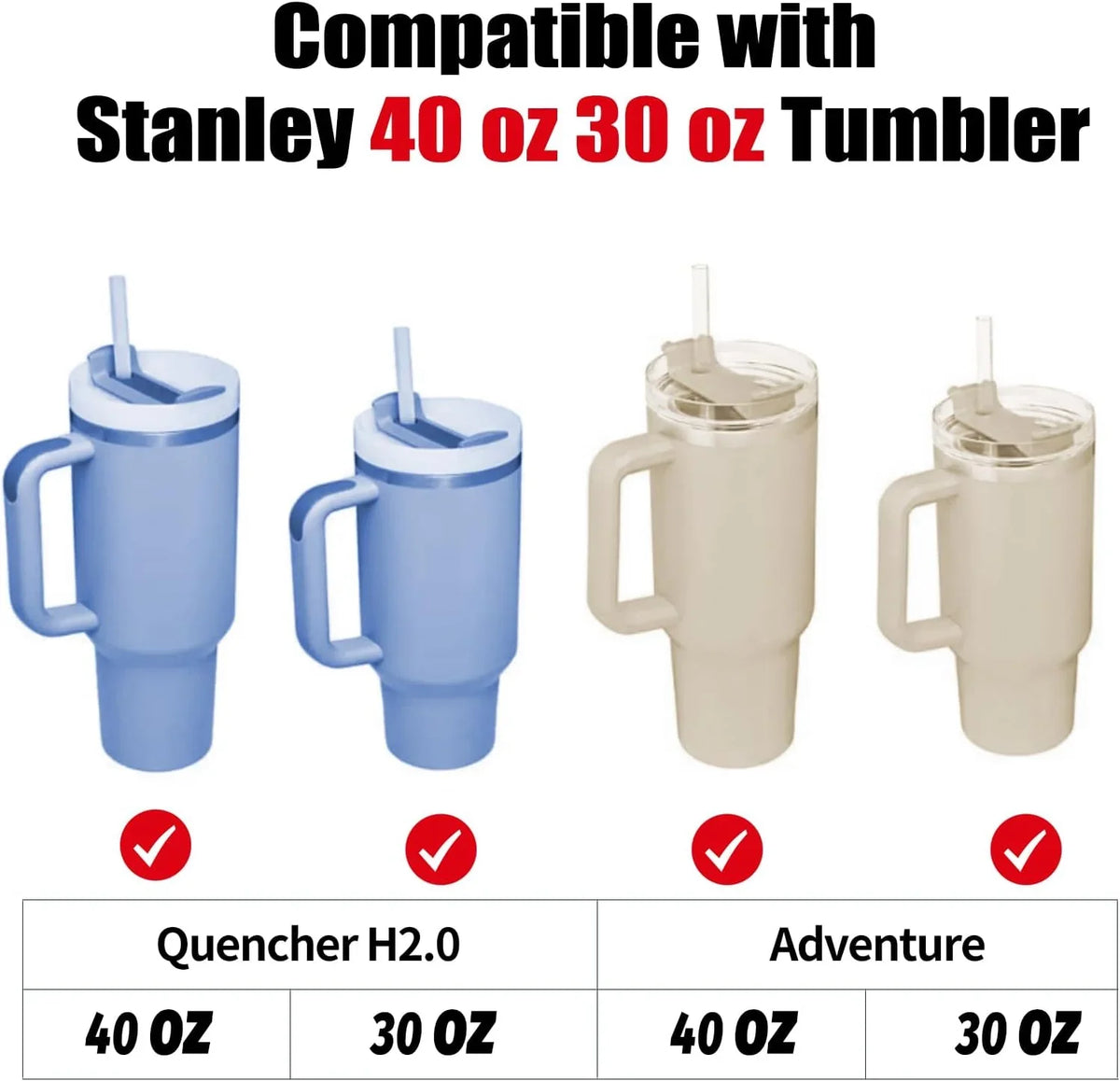 40 oz 30 oz tumbler with handle and anti-spill stopper