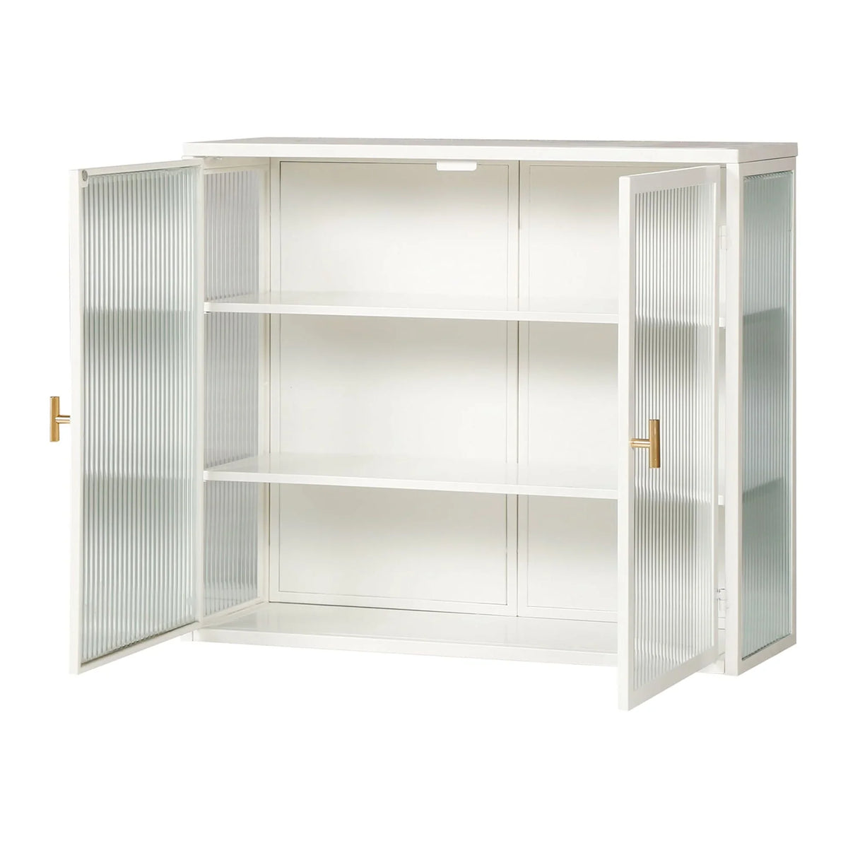27.56"Modern Wall Cabinet with Glass Doors, Bathroom Cabinet with Featuring Three-tier Storage for Entryway Living Room, Bathroom or Dining Room - image 14